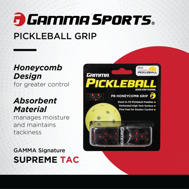 Gamma Honeycomb Cushion Grip for Pickleball Paddles, Moisture-Wicking Pickleball Replacement Grip, Premium Pickleball Equipment for Practice and Games - Image 2
